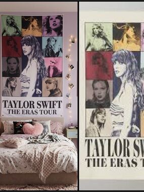 Taylor Swift Eras Tour Collage Large Wall Banner Swifty Tapestry Artwork 59 x 36